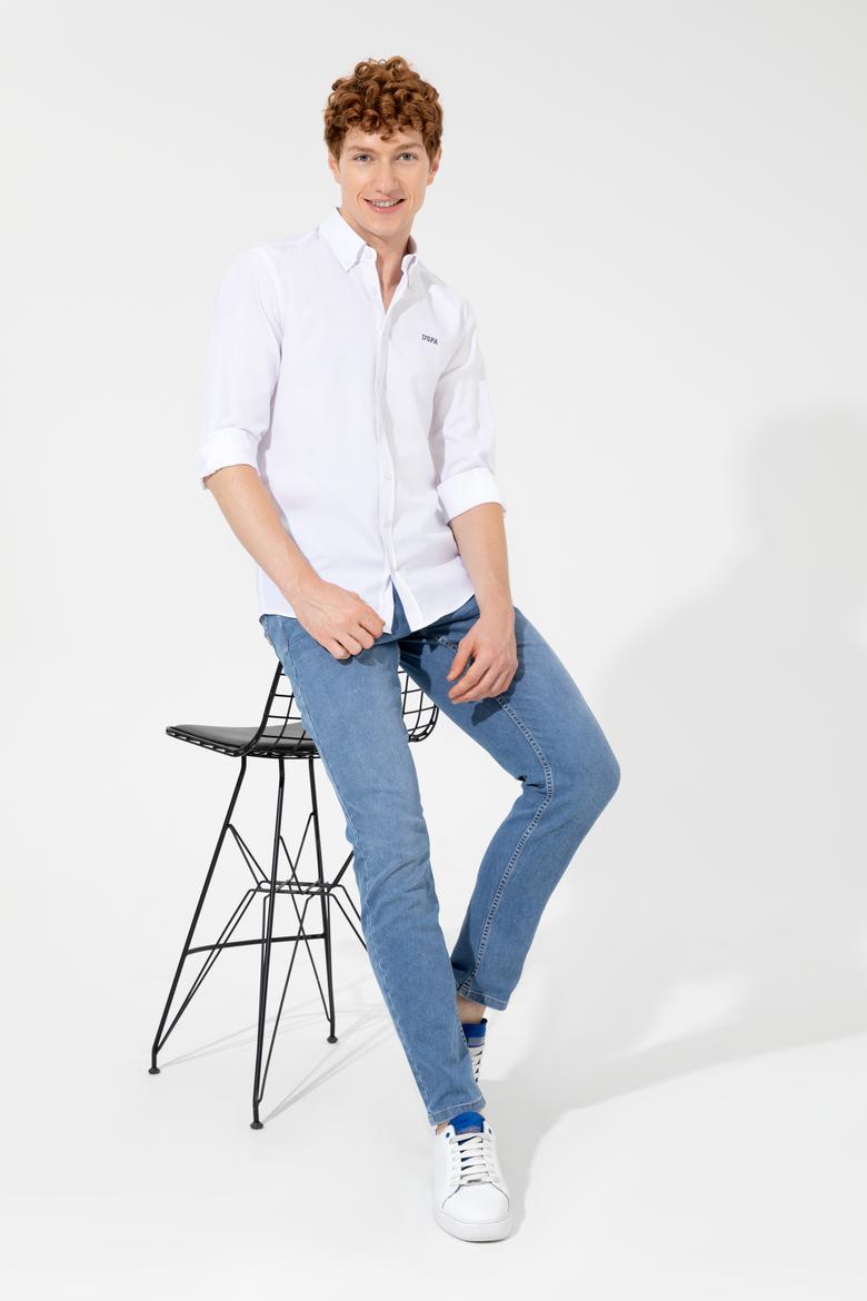 Erkek Beyaz Uzun Kollu Basic Gömlek - 50262491001