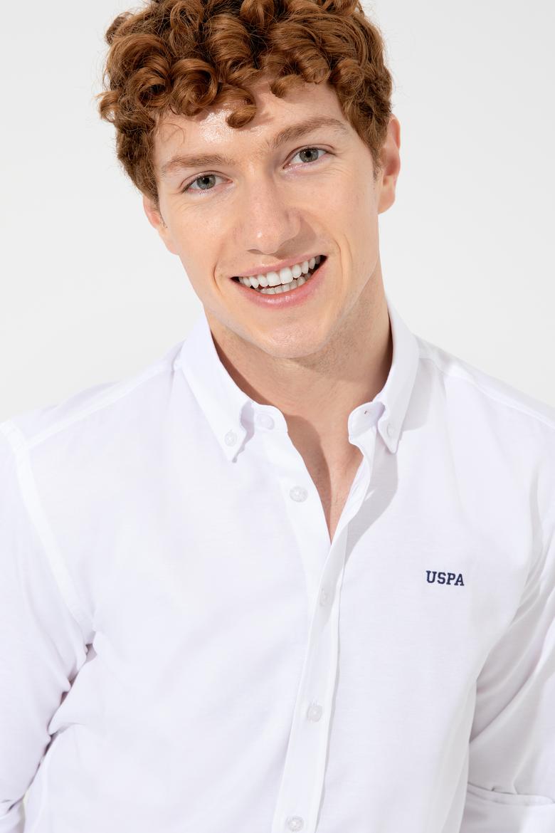 Erkek Beyaz Uzun Kollu Basic Gömlek - 50262491001