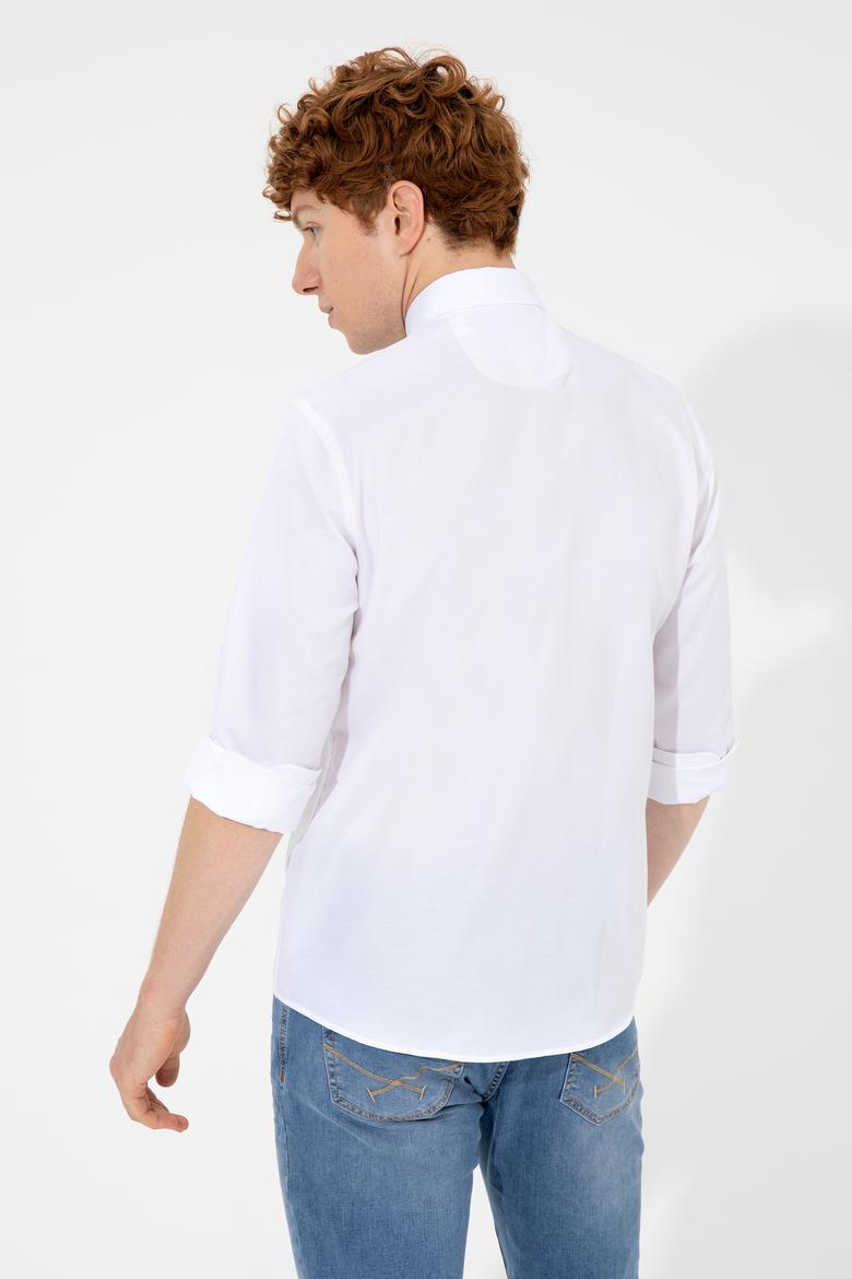 Erkek Beyaz Uzun Kollu Basic Gömlek - 50262491001