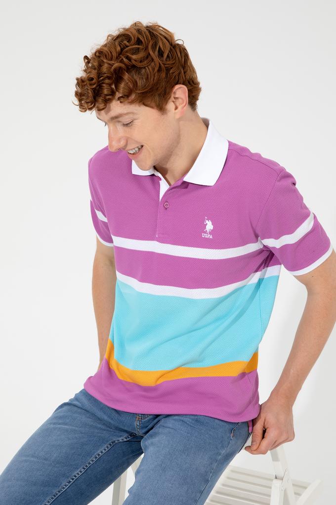 Erkek Menekşe Polo Yaka Tişört