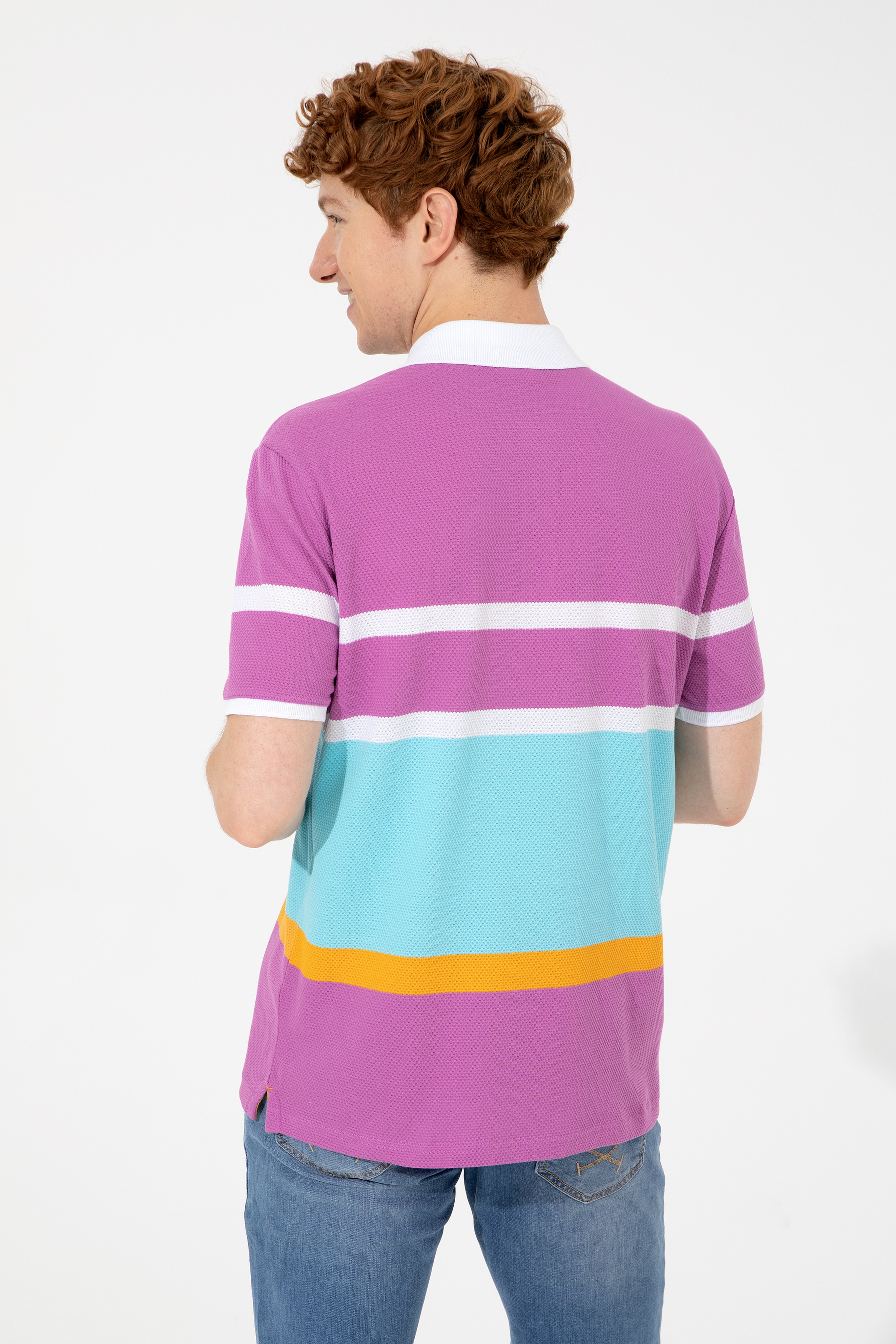 Erkek Menekşe Polo Yaka Tişört - Image 5