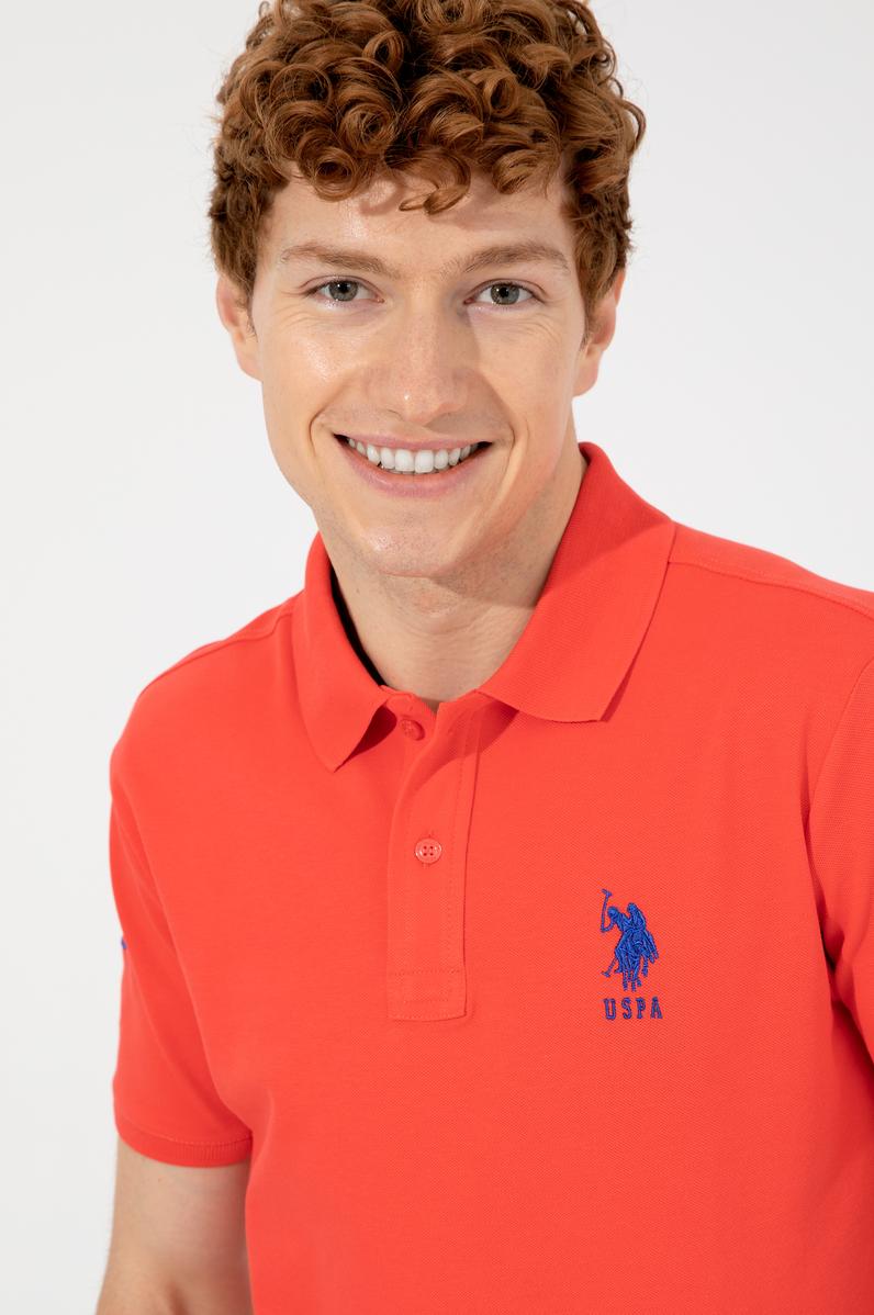 Erkek Kırmızı Basic Polo Yaka Tişört