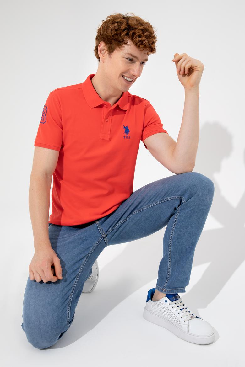 Erkek Kırmızı Basic Polo Yaka Tişört - 50249139056