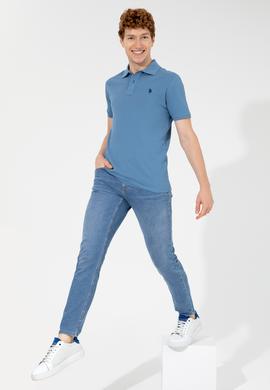 Erkek İndigo Basic Tişört - 50249149084