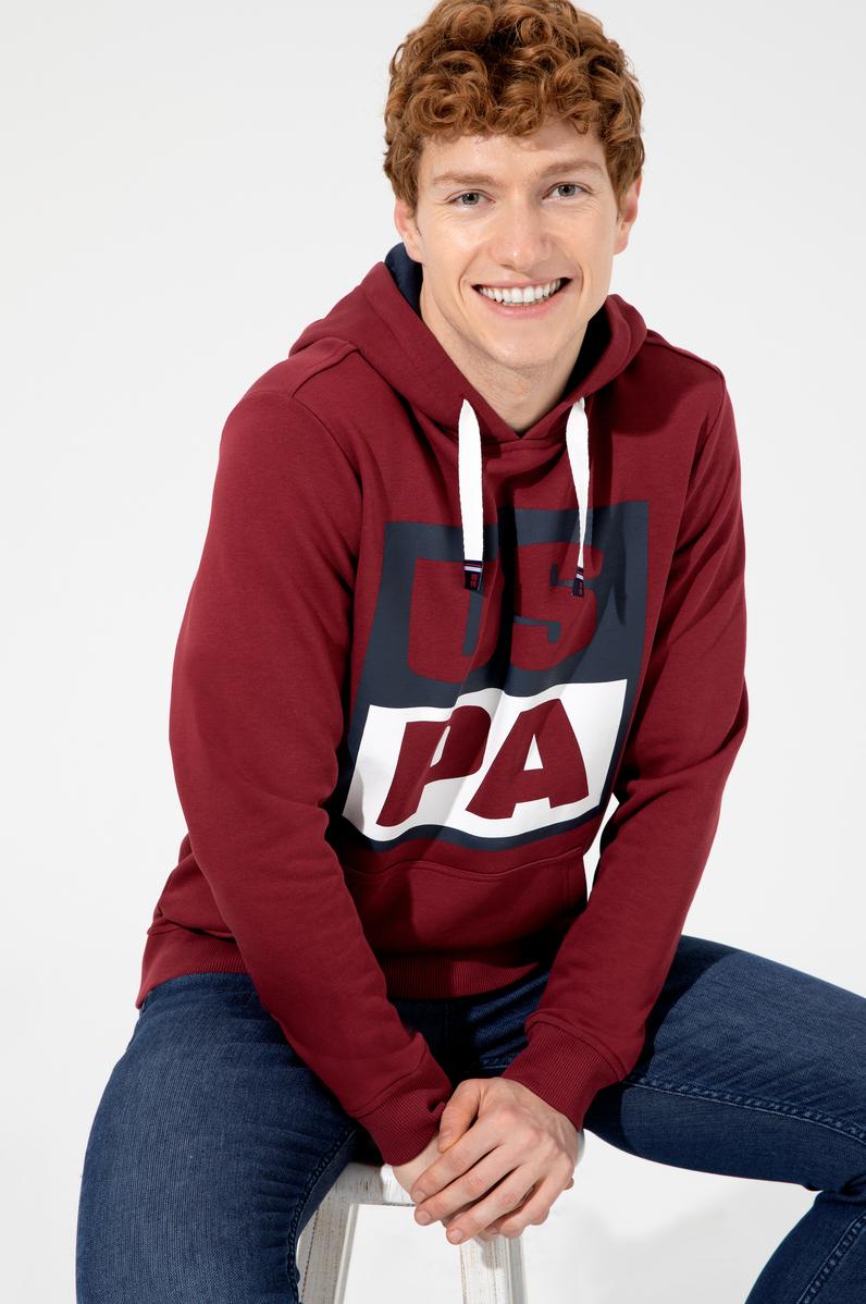 Erkek Vişne Kapüşonlu Sweatshirt