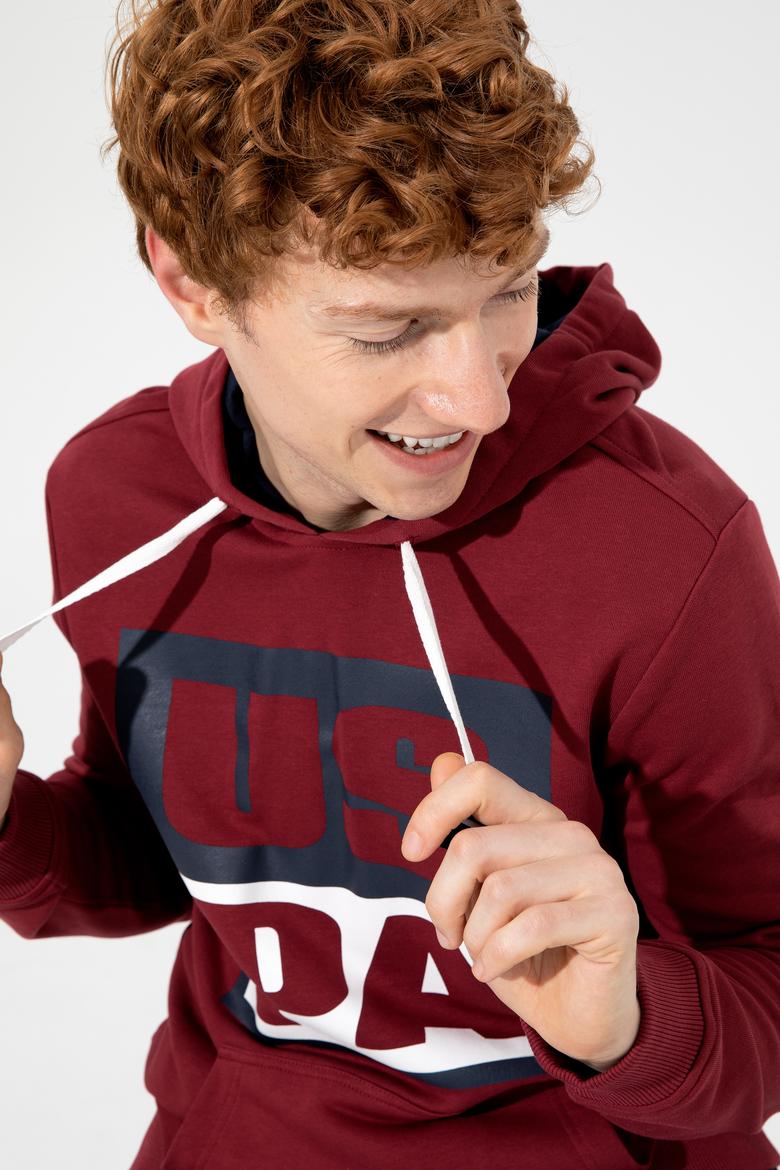 Erkek Vişne Kapüşonlu Sweatshirt - 50257482005