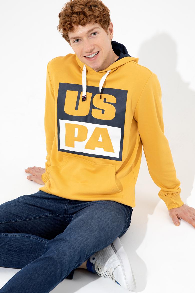 Erkek Safran Kapüşonlu Sweatshirt