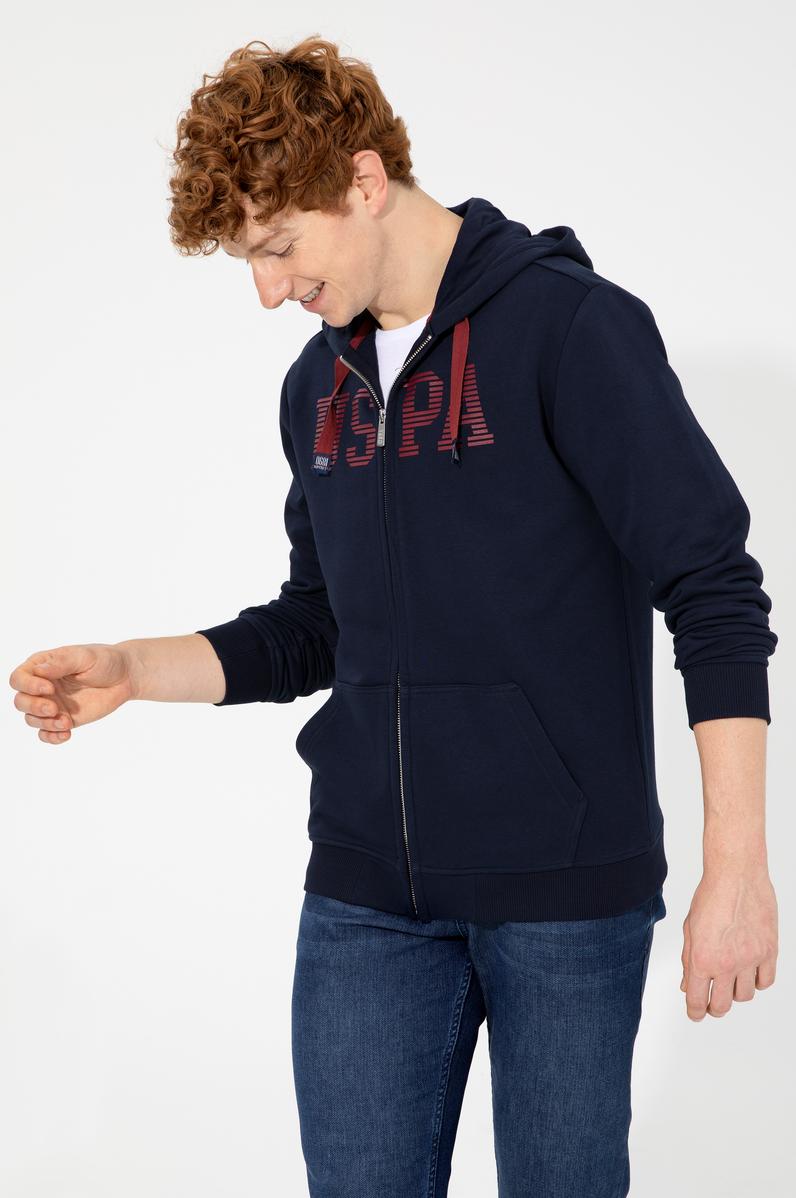 Erkek Lacivert Kapüşonlu Örme Hırka