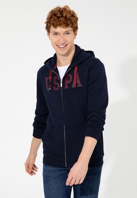 Erkek Lacivert Kapüşonlu Örme Hırka - 50257483034