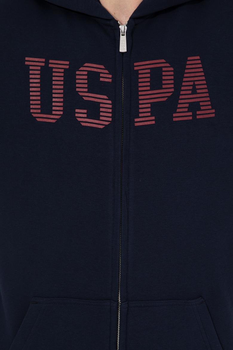 Erkek Lacivert Kapüşonlu Örme Hırka - 50257483034