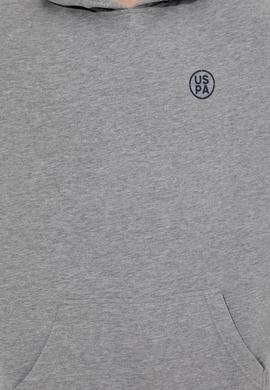 Erkek Gri Melanj Kapüşonlu Sweatshirt - 50257190111