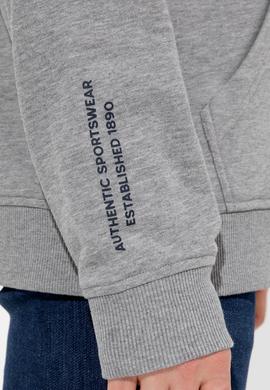 Erkek Gri Melanj Kapüşonlu Sweatshirt - 50257190111