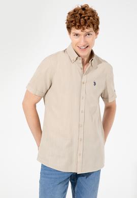 Erkek Haki Kısa Kollu Gömlek - 50254416032