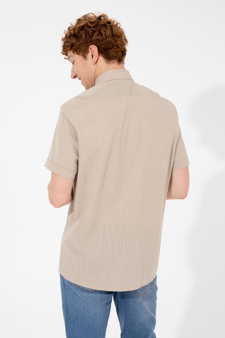 Erkek Haki Kısa Kollu Gömlek - 50254416032