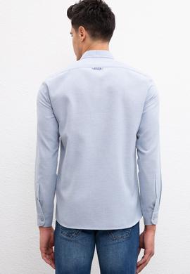 Erkek Mavi Gömlek Uzunkol Basic - 50223530019
