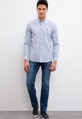 Erkek Mavi Gömlek Uzunkol Basic - 50223530019