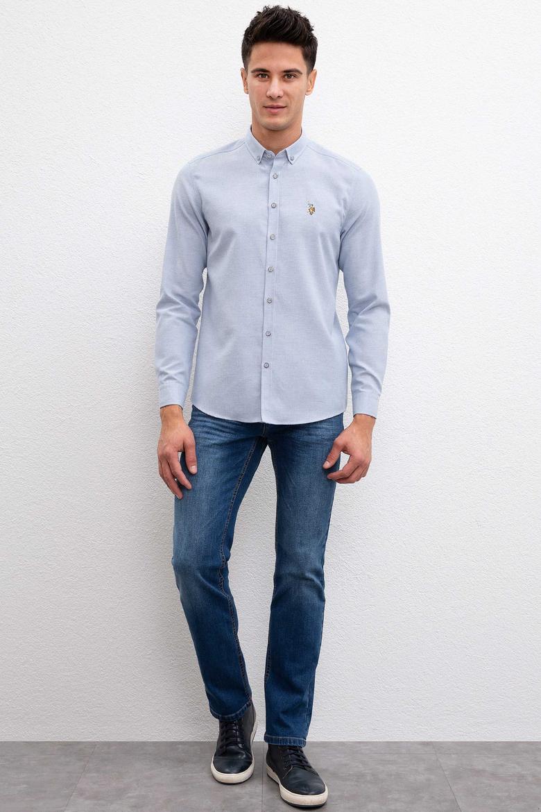 Erkek Mavi Gömlek Uzunkol Basic - 50223530019