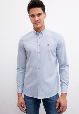 Erkek Mavi Gömlek Uzunkol Basic - 50223530019