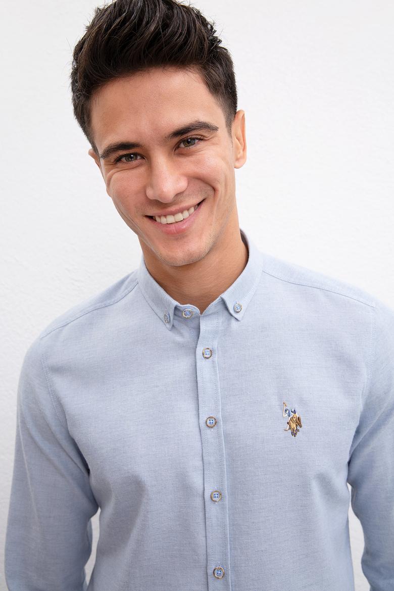 Erkek Mavi Gömlek Uzunkol Basic - 50223530019