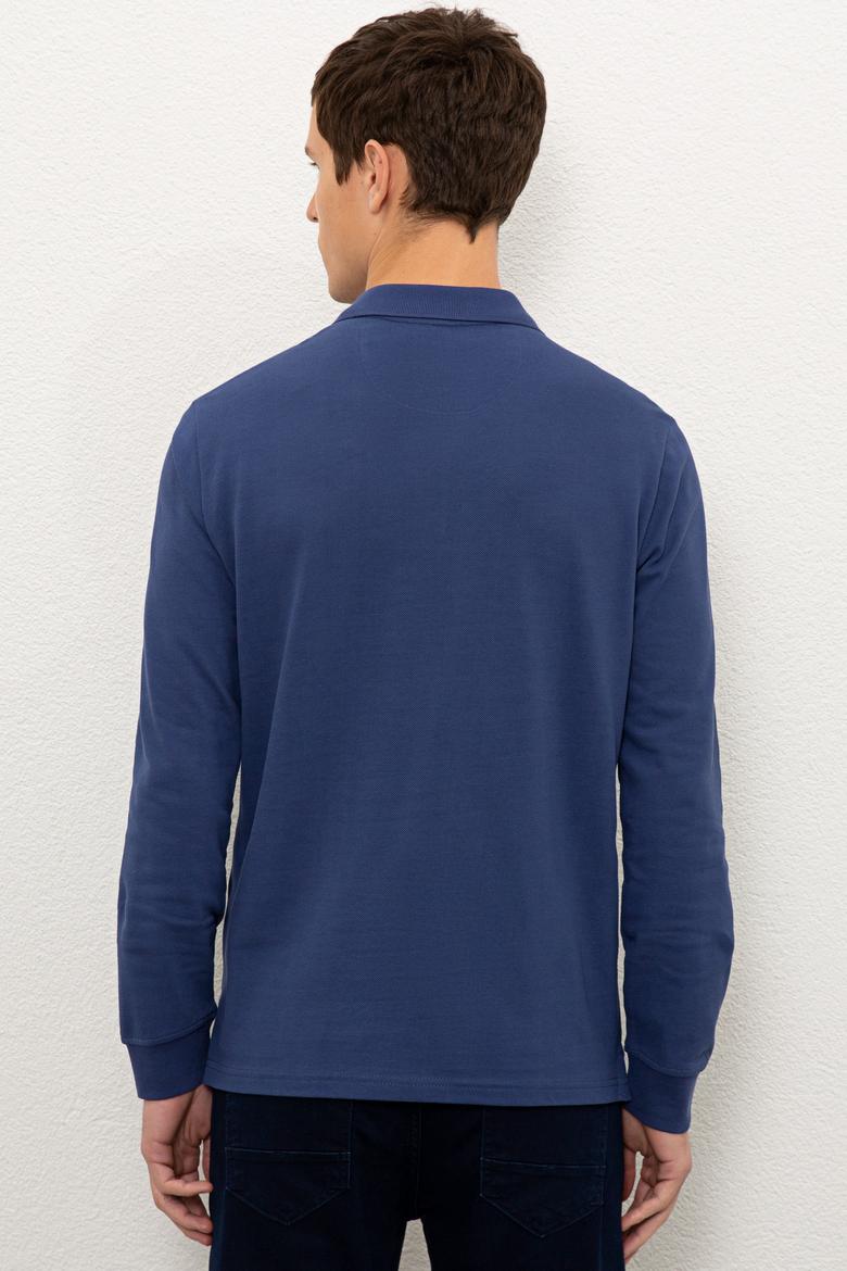 Erkek İndigo Basic Sweatshirt - 50225344172