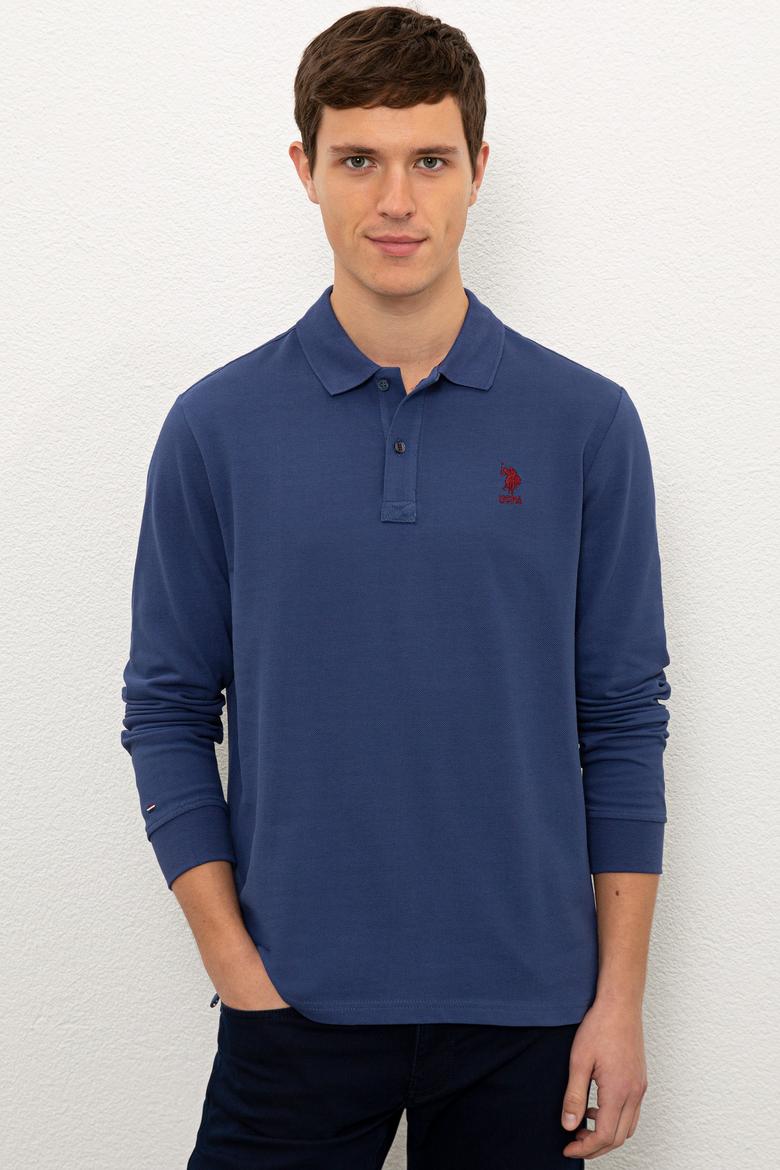 Erkek İndigo Basic Sweatshirt