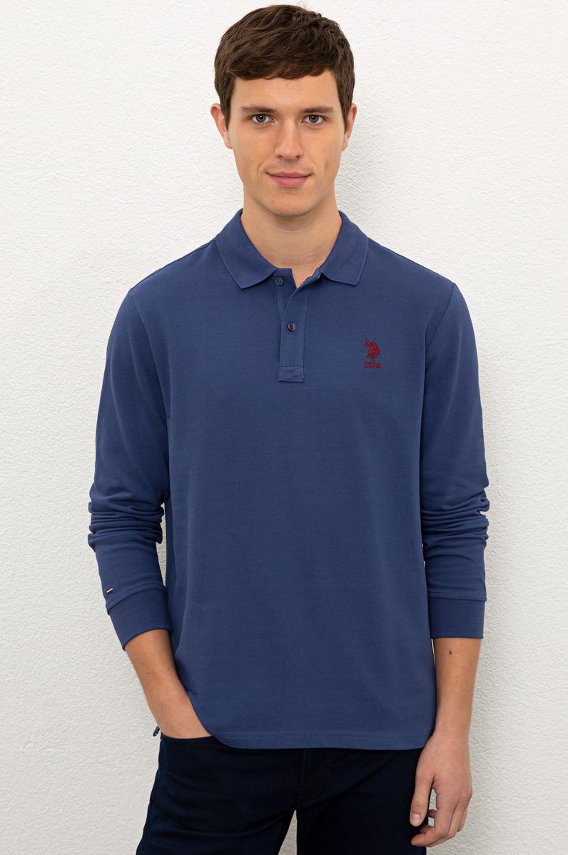 Erkek İndigo Basic Sweatshirt