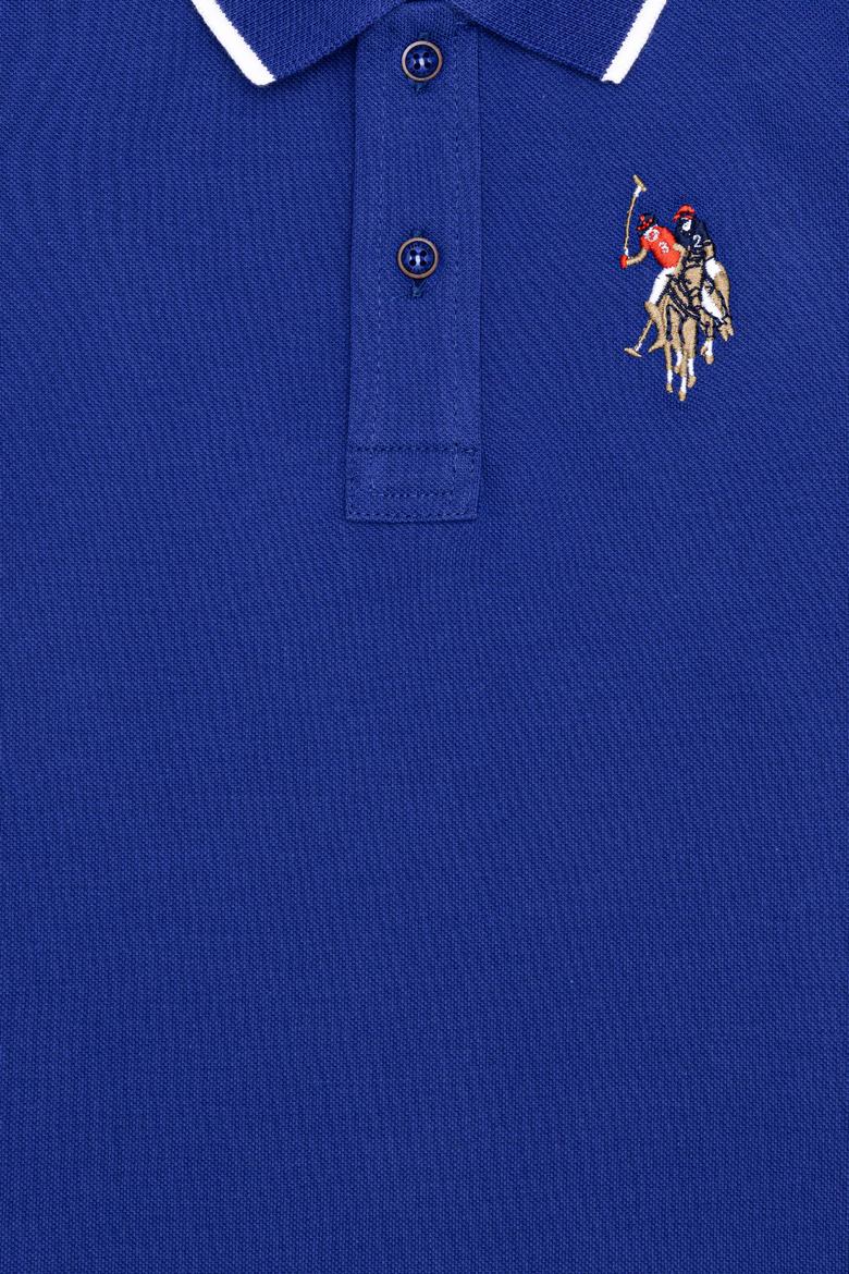 Erkek Çocuk Mavi Basic Polo Yaka Tişört - 50249580147