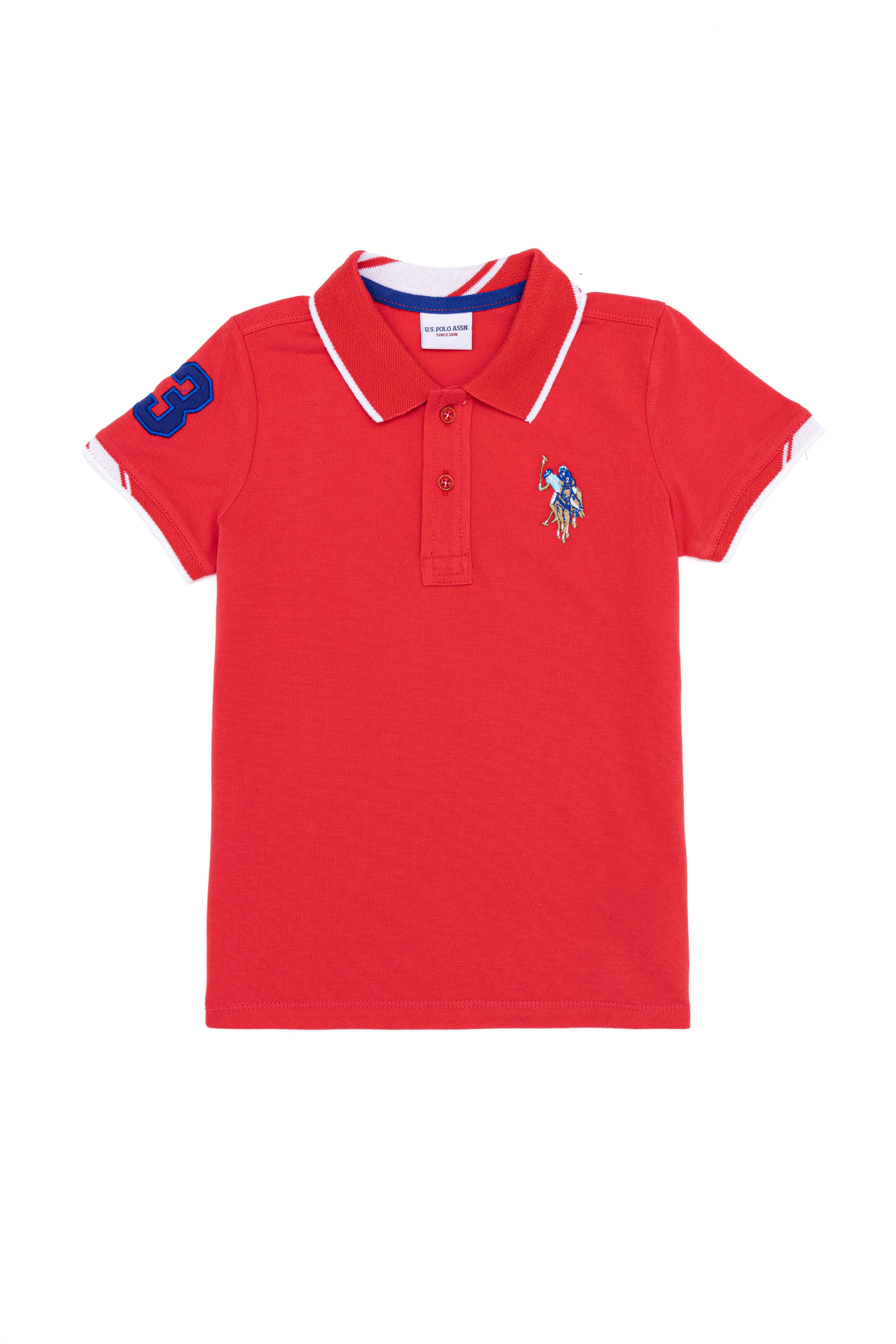 Erkek Çocuk Kırmızı Basic Polo Yaka Tişört - Image 1