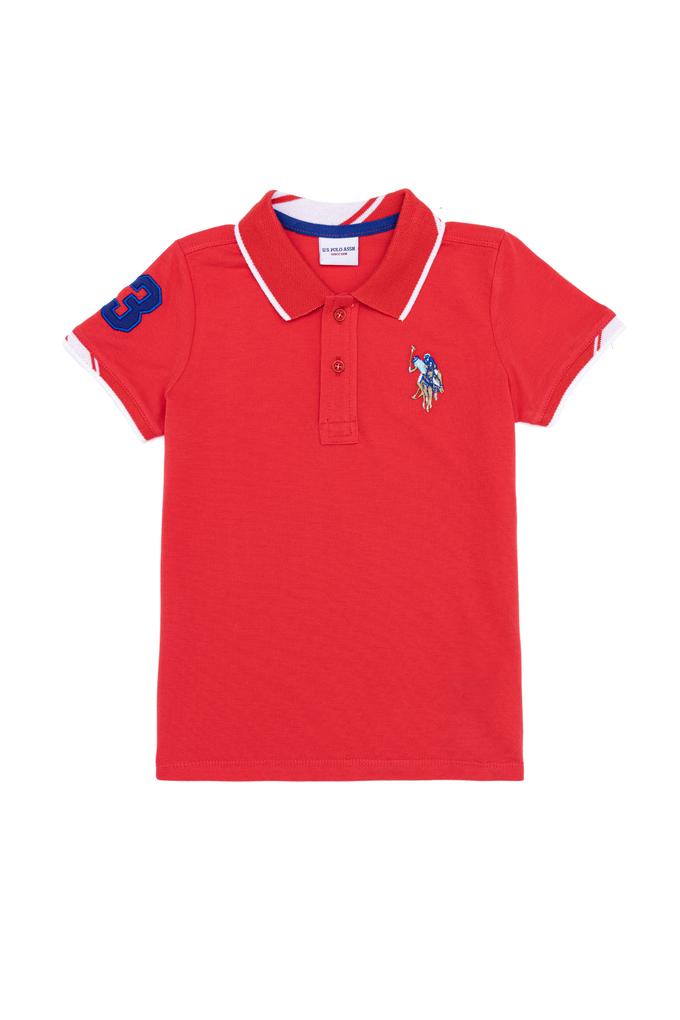 Erkek Çocuk Kırmızı Basic Polo Yaka Tişört