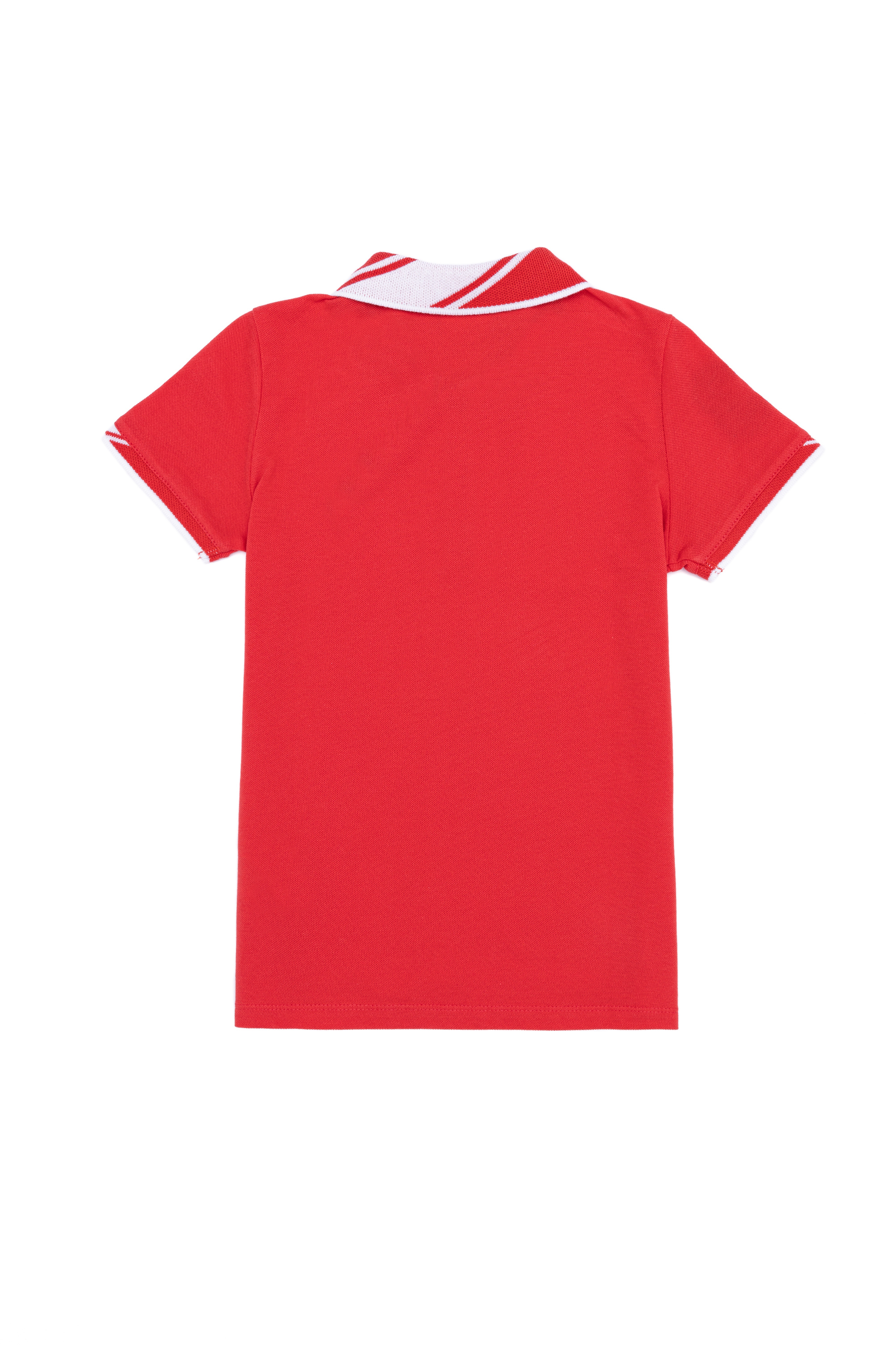 Erkek Çocuk Kırmızı Basic Polo Yaka Tişört - Image 2