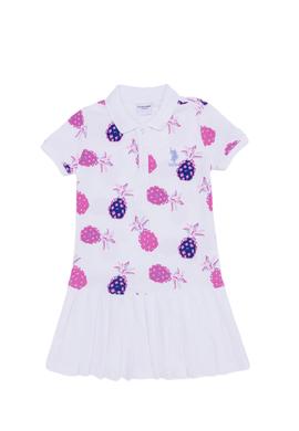 Kız Çocuk Beyaz Kısa Kol Örme Elbise - 50246793006