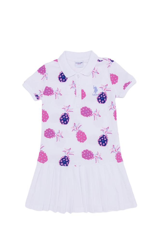 Kız Çocuk Beyaz Kısa Kol Örme Elbise