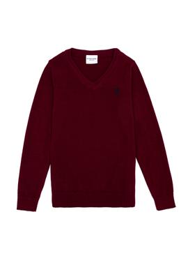 Erkek Çocuk Bordo Bisiklet Yaka Triko Kazak - 50257649030