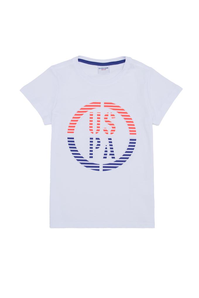 Çocuk Beyaz Bisiklet Yaka Tişört