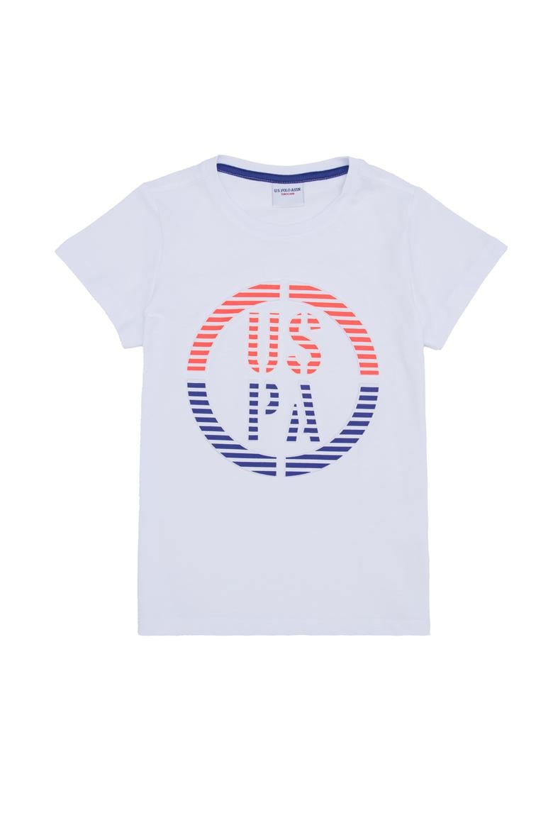 Çocuk Beyaz Bisiklet Yaka Tişört