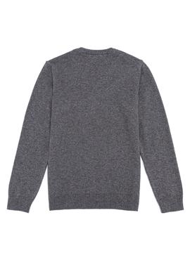 Erkek Çocuk Gri Melanj V Yaka Triko Kazak - 50257688064