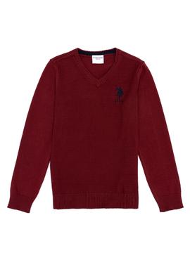 Erkek Çocuk Vişne V - Yaka Triko Kazak - 50257688055