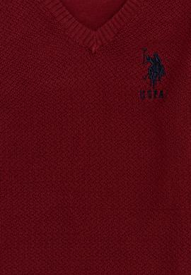 Erkek Çocuk Vişne V - Yaka Triko Kazak - 50257688055