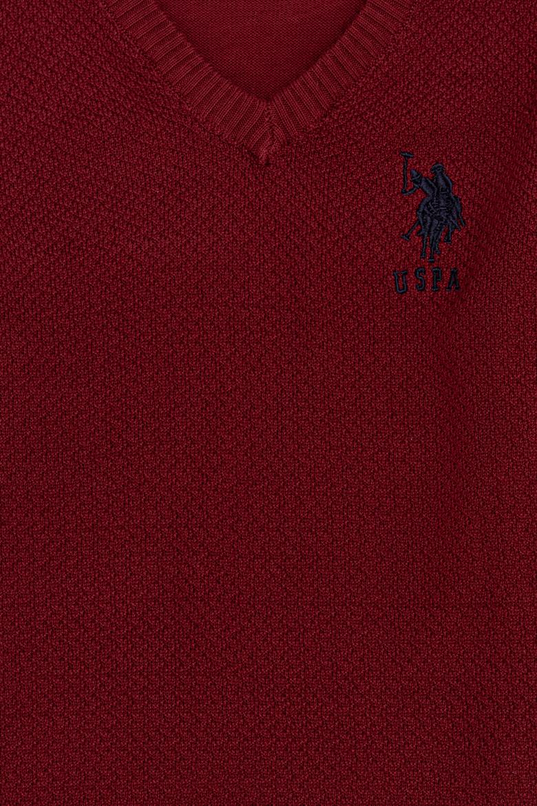 Erkek Çocuk Vişne V - Yaka Triko Kazak - 50257688055