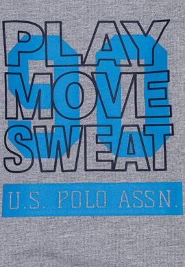 Çocuk Gri Melanj Bisiklet Yaka Sweatshirt - 50256858040