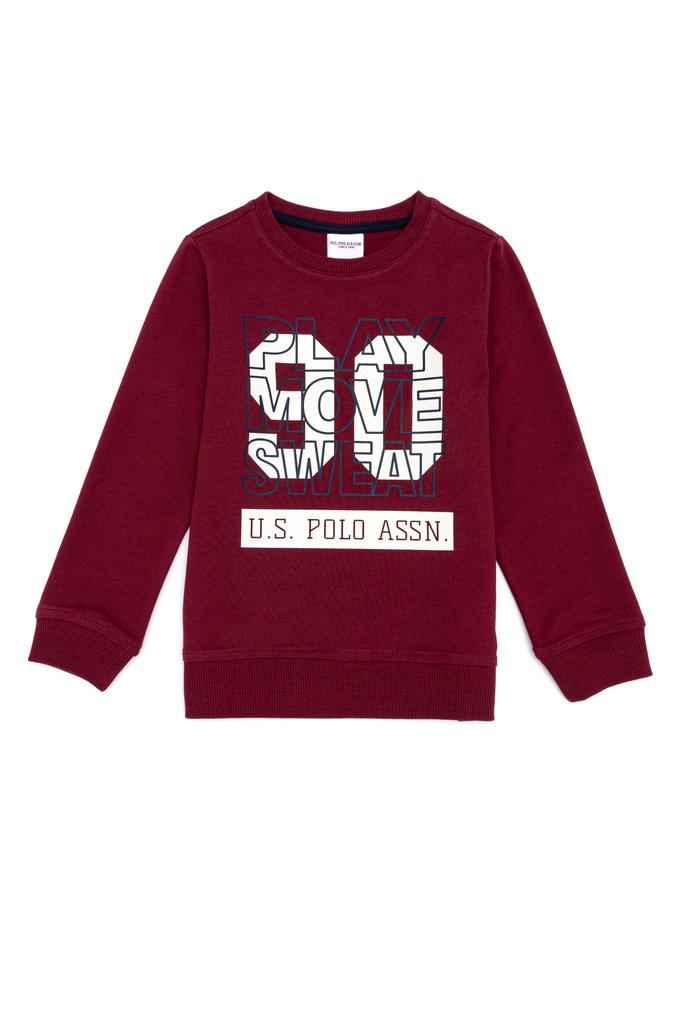 Çocuk Vişne Bisiklet Yaka Sweatshirt