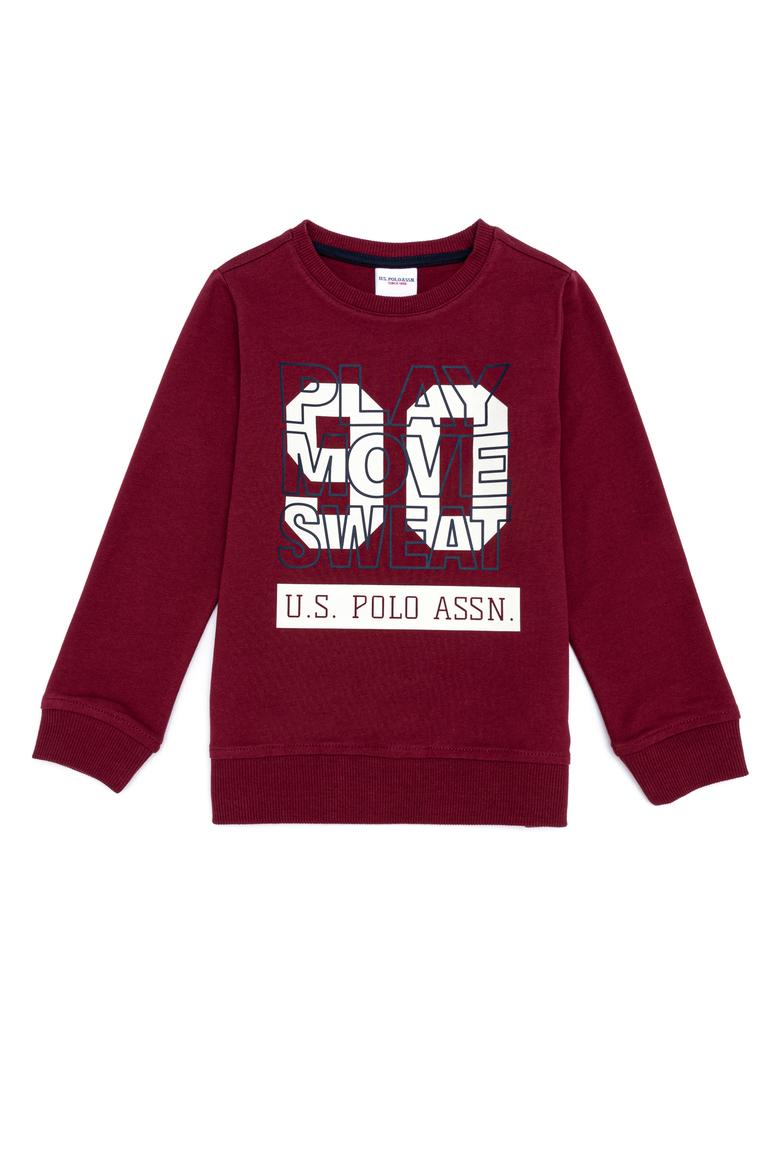 Çocuk Vişne Bisiklet Yaka Sweatshirt