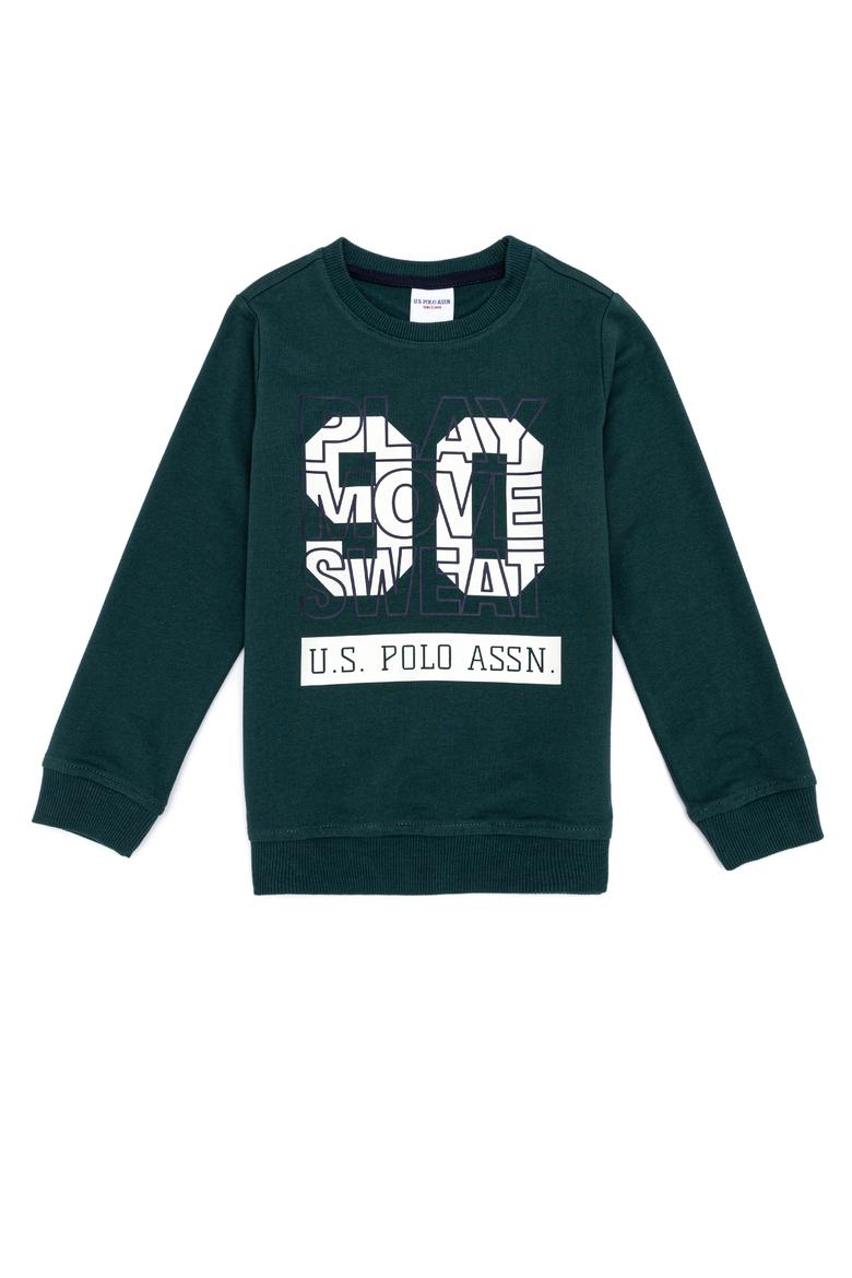 Çocuk Yeşil Bisiklet Yaka Sweatshirt