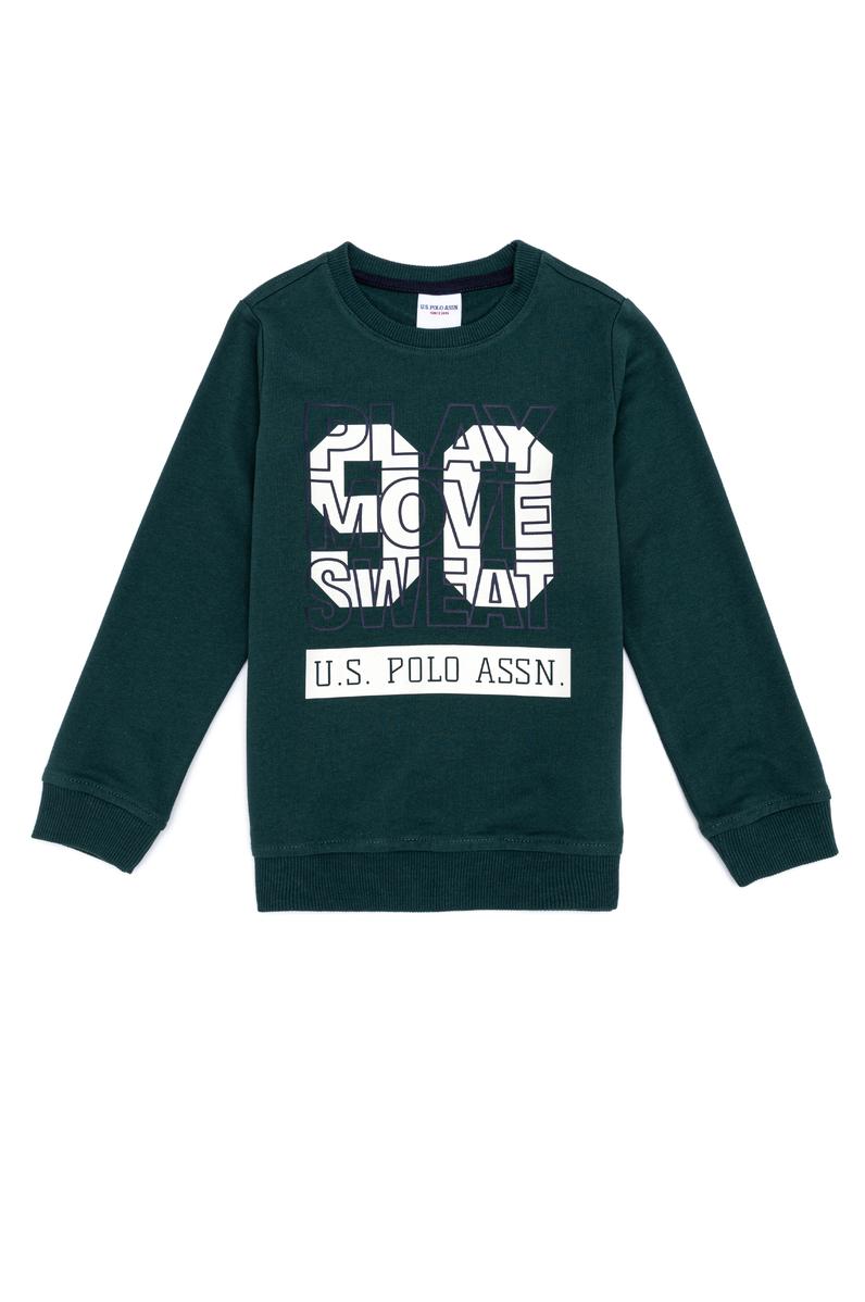 Çocuk Yeşil Bisiklet Yaka Sweatshirt