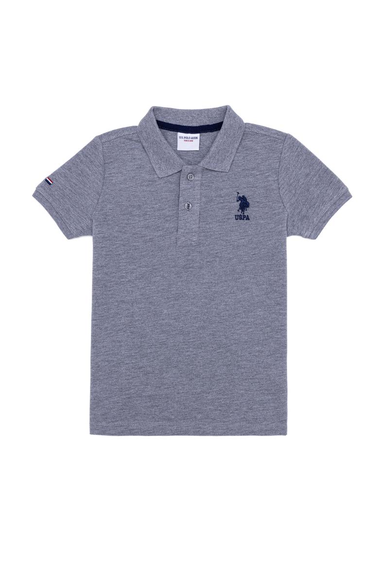 Erkek Çocuk Gri Melanj Polo Yaka Tişört