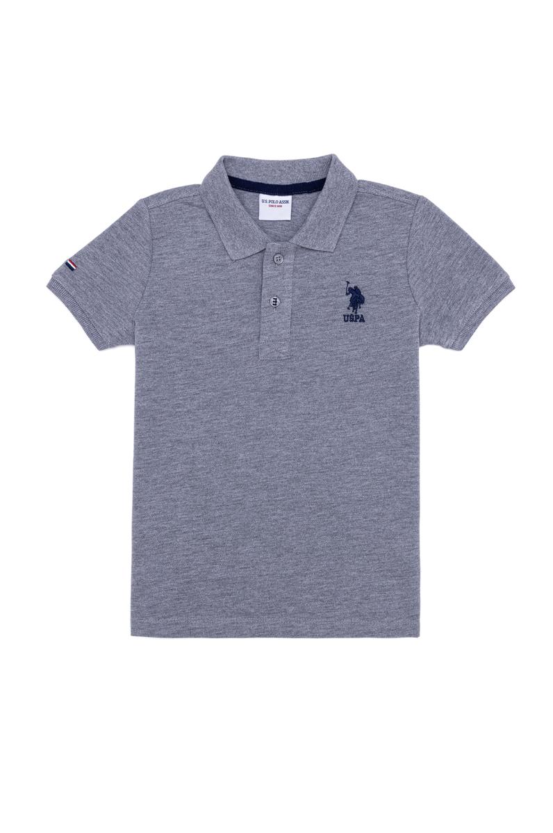 Erkek Çocuk Gri Melanj Polo Yaka Tişört