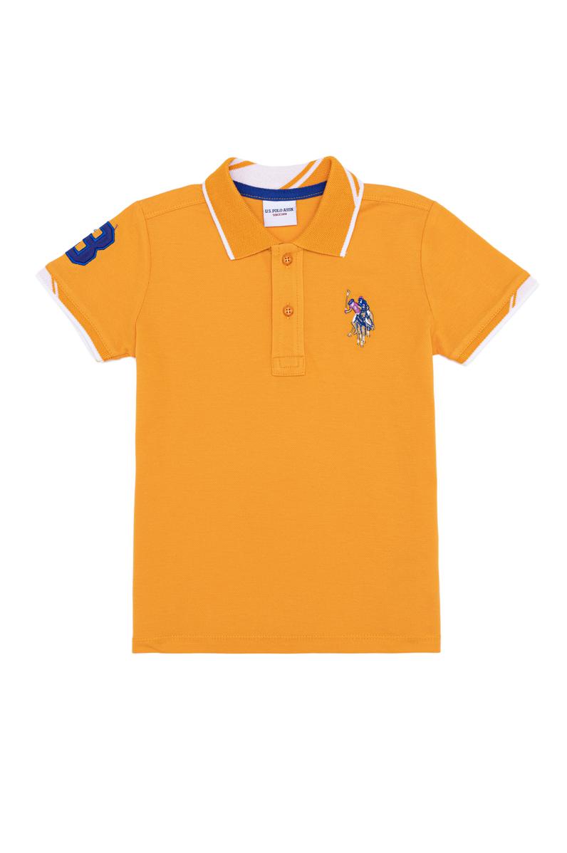 Erkek Çocuk Koyu Sarı Basic Polo Yaka Tişört