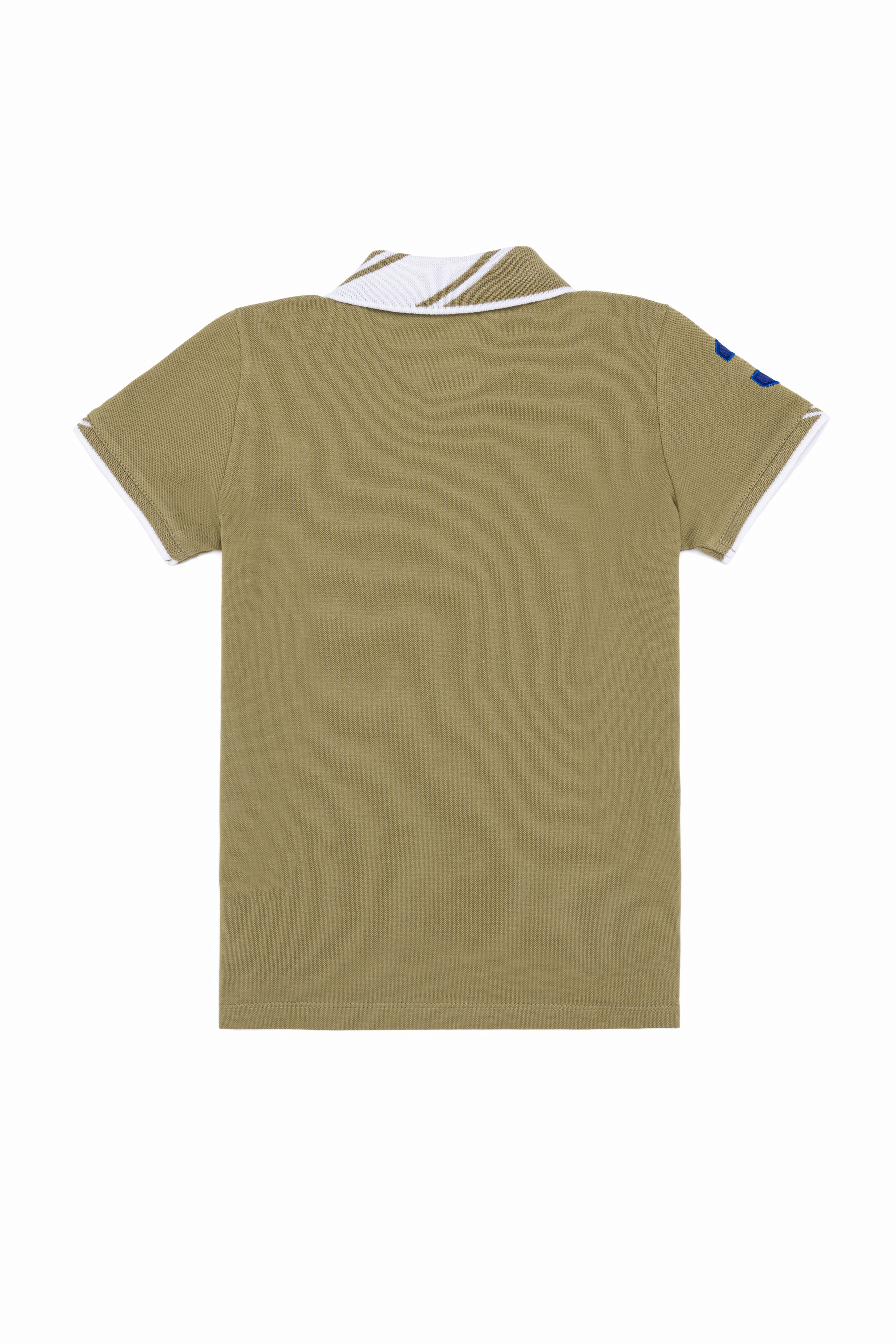 Erkek Çocuk Koyu Haki Basic Polo Yaka Tişört - Image 2