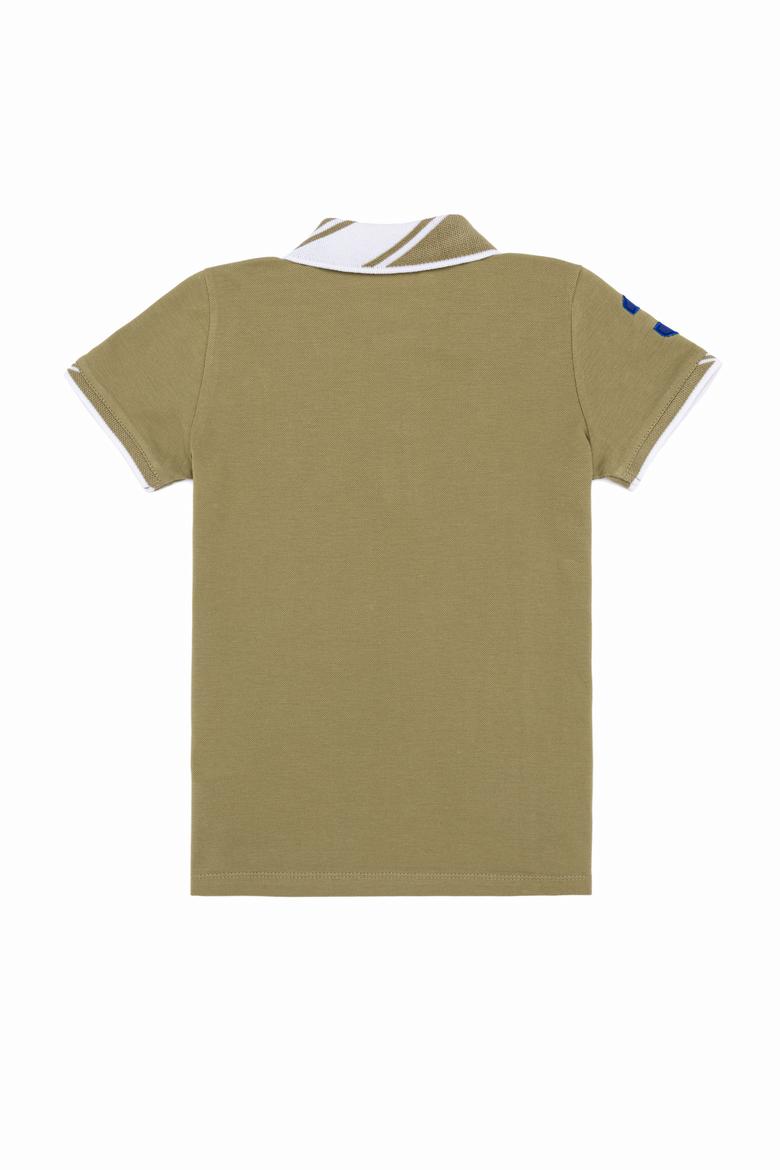 Erkek Çocuk Koyu Haki Basic Polo Yaka Tişört - 50249580134