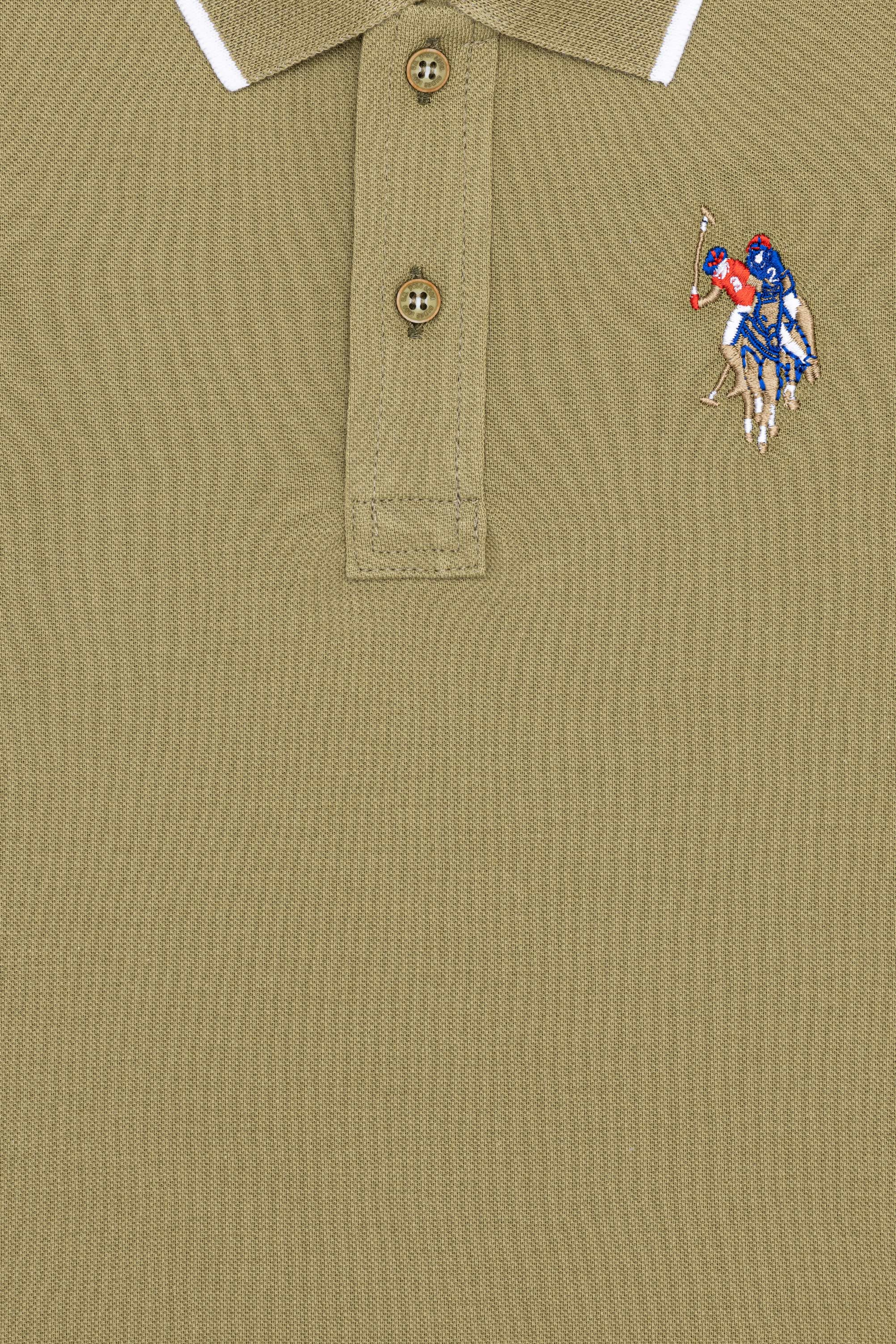 Erkek Çocuk Koyu Haki Basic Polo Yaka Tişört - Image 3